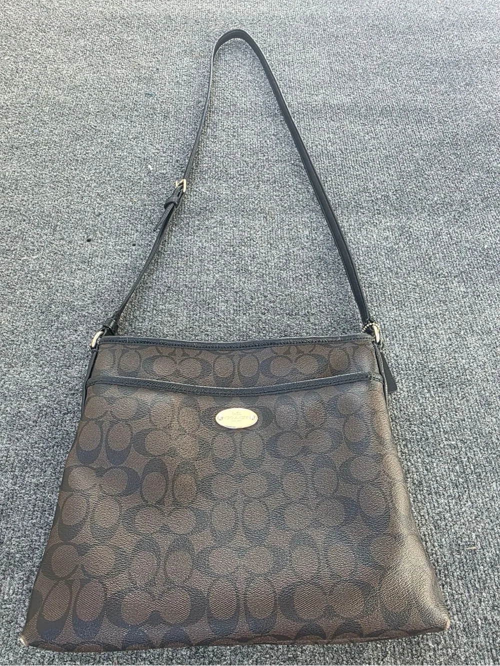 Coach Brown/Black Signature Crossbody Bag